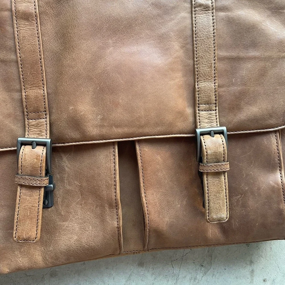 Wilson Genuine Leather Messenger Brown Sling Leather Briefcase Laptop Bag